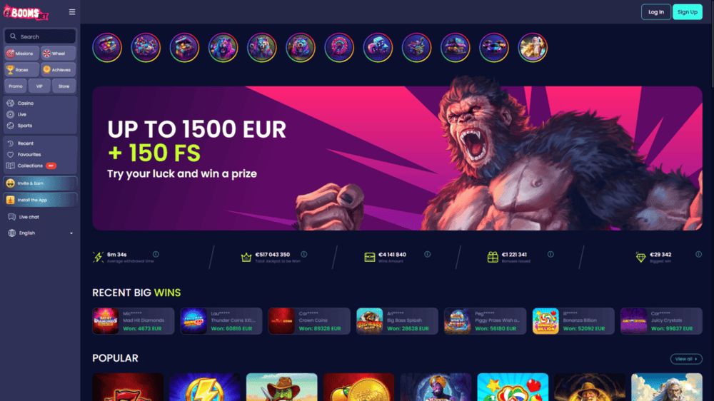 boomsbet casino buitenland